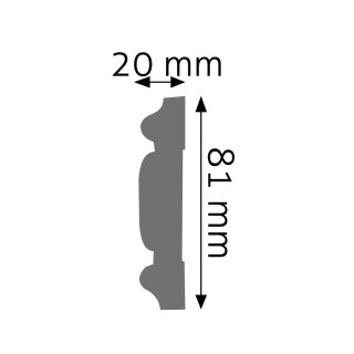 Listwa ścienna zdobiona LNZ-03 8,1x2x240cm