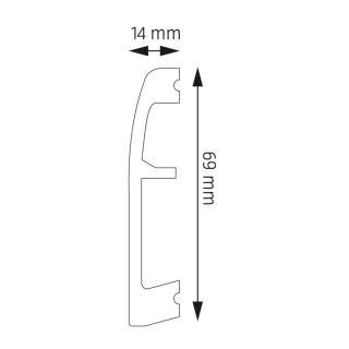 Listwa przypodłogowa LPC-06M malowana 6,9x1,4x244cm