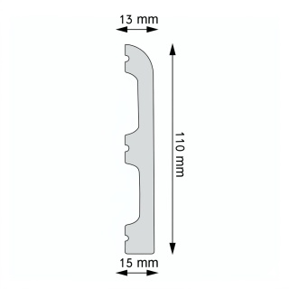 Listwa przypodłogowa LPC-10 244x1,5x11,0cm