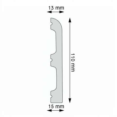 Listwa przypodłogowa LPC-10 244x1,5x11,0cm