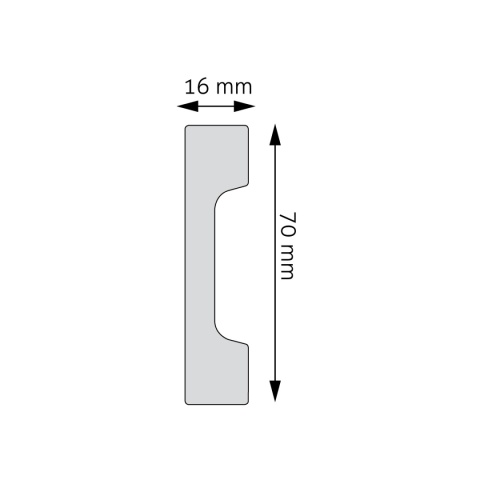 Listwa przypodłogowa LPC-23a 244x1,6x7,0cm