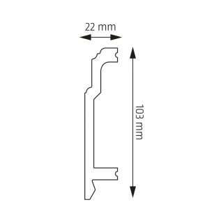 Listwa przypodłogowa LPC-26M malowana 10,3x2,2x244cm