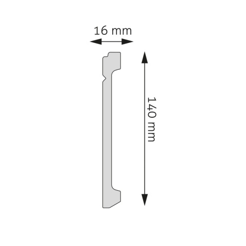 Listwa przypodłogowa LPC-30M malowana 13,8x1,6x244cm
