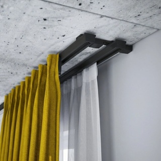 Szyna aluminiowa ZS2 podwójna 100 cm Czarny agrafki ZS2-100-Czarny-agrafki