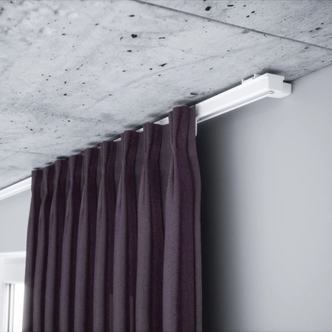 Szyna aluminiowa ZS pojedyncza 300 cm Biały agrafki ZS-300-Biały-agrafki