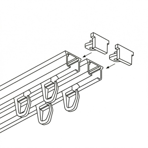 Szyna aluminiowa ZS2 podwójna cięta 600 cm Biały żabki ZS2-600/2-Biały-żabki