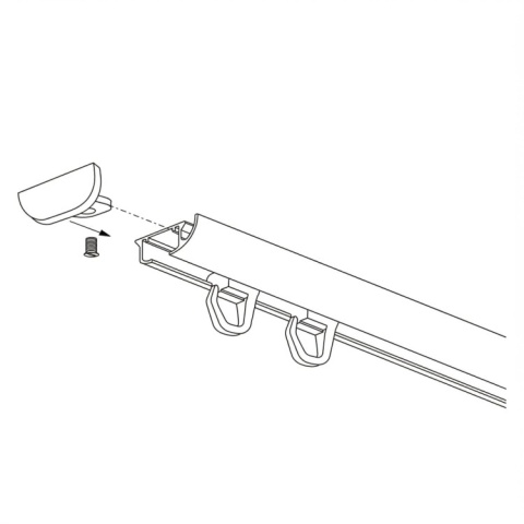 Szyna aluminiowa ZD pojedyncza cięta 500 cm Szary agrafki ZD-500/2-Szary-agrafki