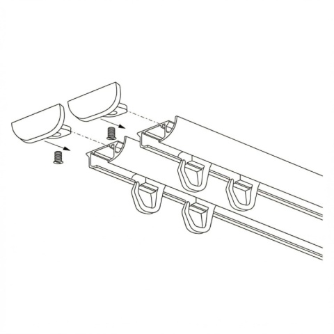 Szyna aluminiowa ZD2 podwójna 250 cm Szary żabki ZD2-250-Szary-żabki