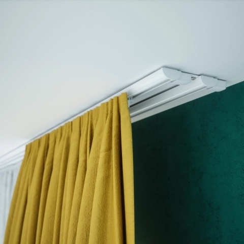 Szyna aluminiowa ZD2 podwójna 300 cm Biały agrafki ZD2-300-Biały-agrafki