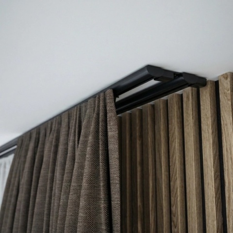 Szyna aluminiowa ZD2 podwójna cięta 500 cm Czarny żabki ZD2-500/2-Czarny-żabki