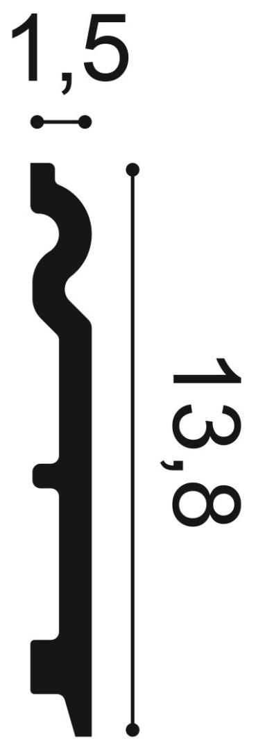 Listwa przypodłogowa SX138 13,8x1,5x200cm Orac