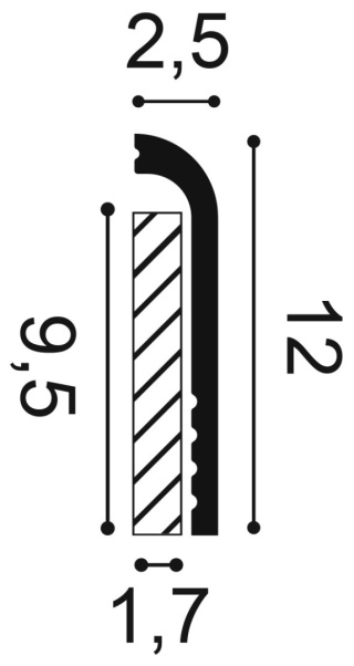 Listwa przypodłogowa SX185 12x2,5x200cm Orac