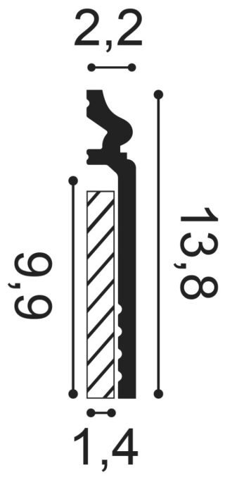 Listwa przypodłogowa SX186 13,8x2,2x200cm Orac