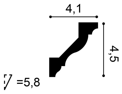 Listwa sufitowa CX110 4,5x4,1x200cm Orac