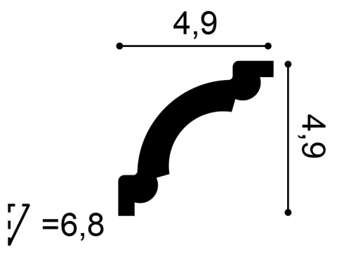 Listwa sufitowa CX124 4,9x4,9x200cm Orac