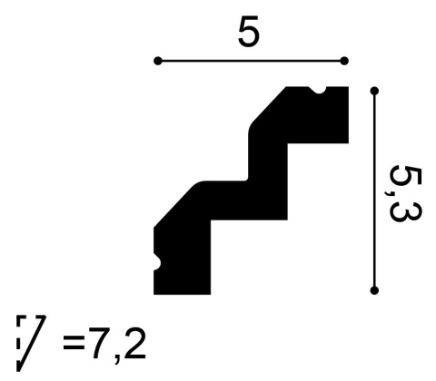 Listwa sufitowa C602 5,3x5x200cm Orac