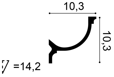 Listwa sufitowa C902 10,3x10,3x200cm Orac