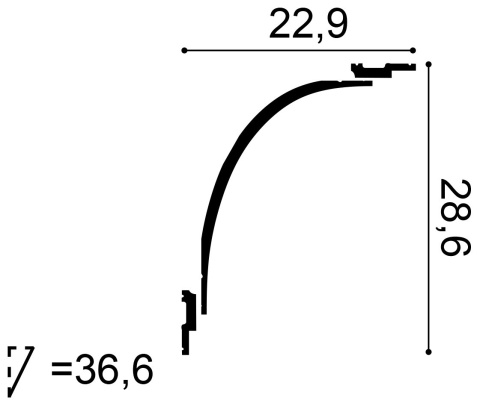 Listwa sufitowa C990 15,9x21,6x200cm Orac