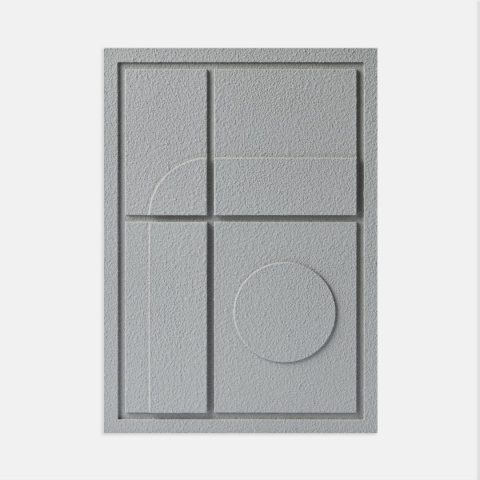 WallDecor Geometric III 50×70 cm Milky Grey Creativa