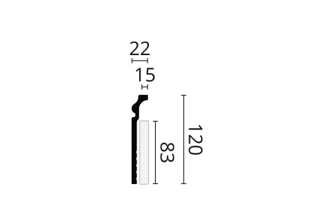Listwa przypodłogowa CF3 12x2,2x200cm Noël & Marquet