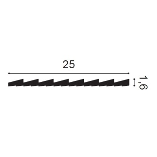 Listwa ścienna WX204-2600 25x1,6x260cm Orac