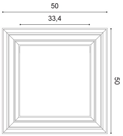 Listwa ścienna W121 50x3,2x50cm Orac