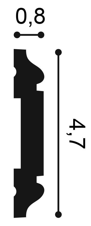 Listwa ścienna dekoracyjna PX144 4,7x0,8x200cm Orac