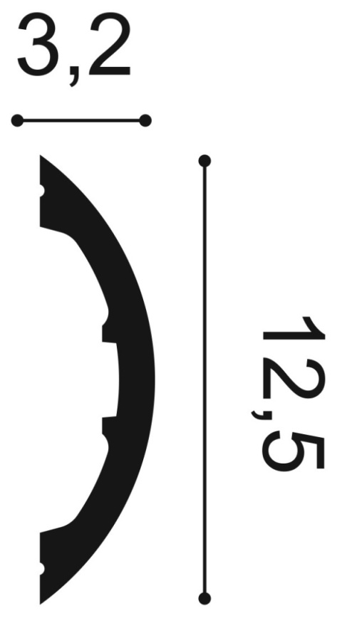Listwa ścienna dekoracyjna P3070 12,5x3,2x200cm Orac