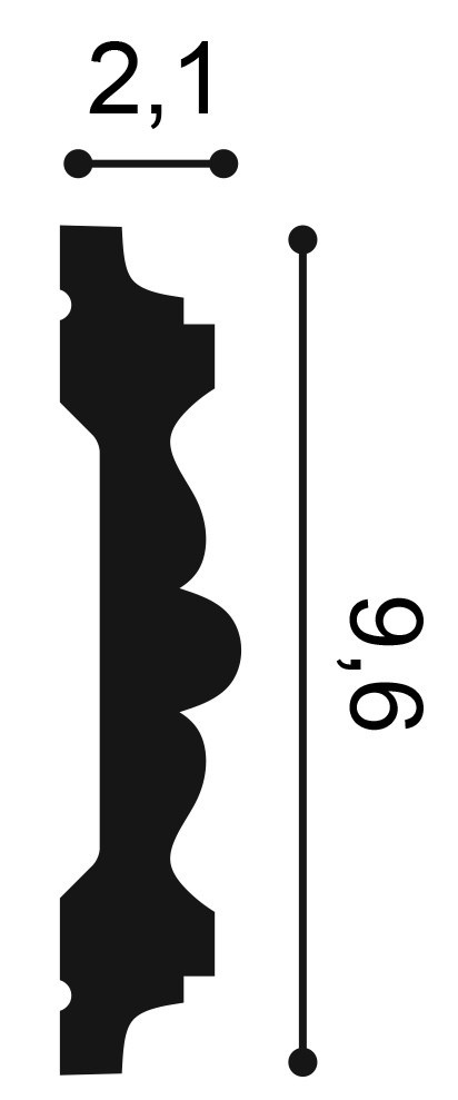 Listwa ścienna dekoracyjna P9020 9,6x2,1x200cm Orac