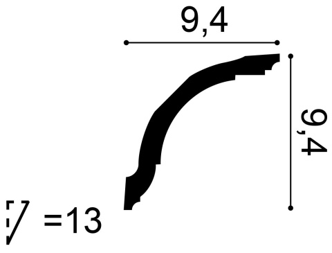 Listwa sufitowa CX127 9,4x9,4x200cm Orac