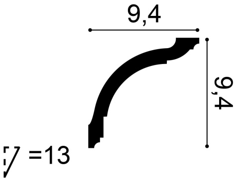 Listwa sufitowa CX129 9,4x9,4x200cm Orac