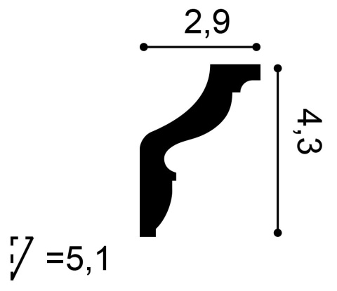 Listwa sufitowa CX148 4,3x2,9x200cm Orac
