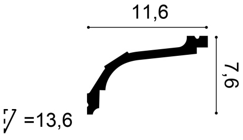 Listwa sufitowa elastyczna C220F 7,6x11,6x200cm Orac