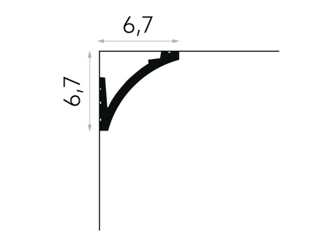 Listwa sufitowa elastyczna MD380 6,7x6,7x200cm 6,7x6,7x200cm Mardom