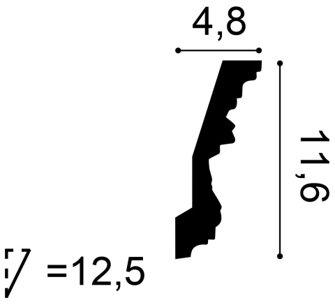 Listwa sufitowa zdobiona C201 11,6x4,8x200cm Orac