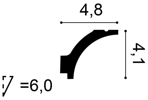 Listwa sufitowa zdobiona C260 4,1x4,8x200cm Orac