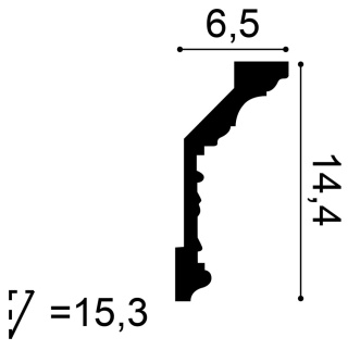 Listwa sufitowa zdobiona C303 14,4x6,5x200cm Orac
