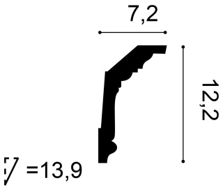 Listwa sufitowa zdobiona C304 12,2x7,2x200cm Orac