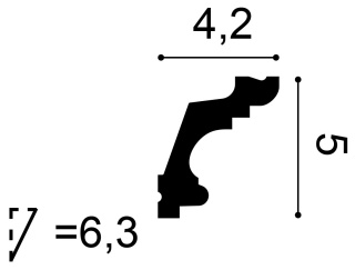 Listwa sufitowa zdobiona C322 5x4,2x200cm Orac