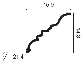Listwa sufitowa zdobiona C327 14,3x15,9x200cm Orac