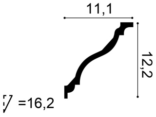 Listwa sufitowa zdobiona C333 12,2x11,1x200cm Orac