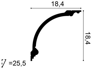 Listwa sufitowa zdobiona C338 18,2x18,2x200cm Orac