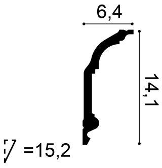 Listwa sufitowa zdobiona C339 14,1x6,4x200cm Orac