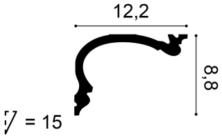 Listwa sufitowa zdobiona C341 8,8x12,2x200cm Orac
