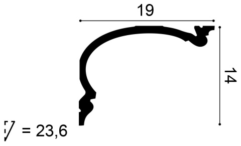 Listwa sufitowa zdobiona C342 14x19x200cm Orac