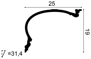 Listwa sufitowa zdobiona C343 19x25x200cm Orac