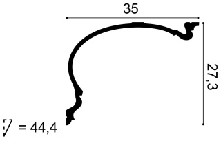 Listwa sufitowa zdobiona C344 27,3x35x200cm Orac