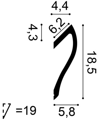 Listwa sufitowa zdobiona C371 18,5x5,8x200cm Orac