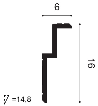 Listwa sufitowa zdobiona C391 6x16x200cm Orac