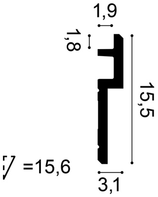 Listwa sufitowa zdobiona C395 15,5x3,1x200cm Orac